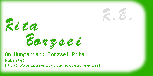 rita borzsei business card