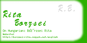 rita borzsei business card